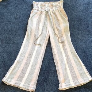 Free People Striped Cotton Pants- Size XS